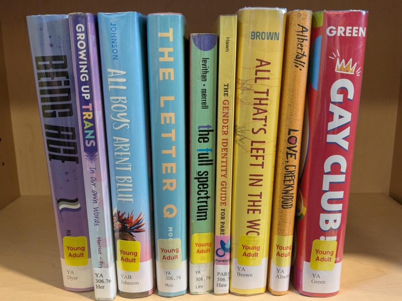 rainbow book display